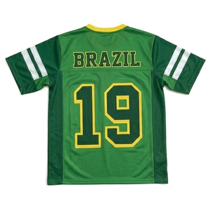 Camiseta de Fútbol de Brasil Unisex Verde Amarillo Blanco 100% Poliéster Malla Transpirable Cuello en V Manga Corta para Verano - Product Image 6