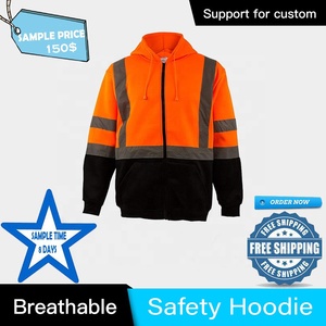 Sudadera de seguridad reflectante de alta visibilidad con cremallera, ropa de trabajo, resistente a las llamas, uniforme de construcción para invierno - Product Image 5