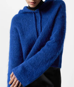 Sweat à capuche en mohair personnalisé avec logo, pour homme, mélange de laine et mohair, 100% coton, chaud pour l'hiver, en polaire, coupe ample, toutes tailles, brodé - Product Image 3