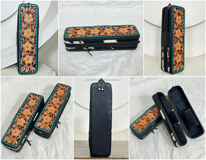 Nuevo Estuche de Piel de Vacuno Hecho a Mano para Rizador de Pelo, con Diseño Floral Occidental, Organizador de Herramientas para el Cabello con Cierres de Cremallera - Product Image 3