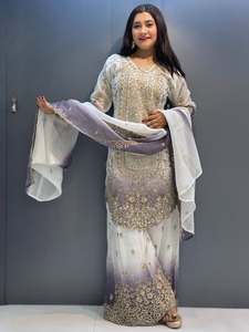 Women's Heavy Georgette Embroidered Palazzo Suit Set with Dupatta and Sequin Work - Product Image 2