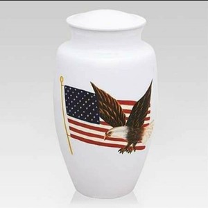 Flat Top Aluminum Urn for Human Ashes - Metal Cremation Urn with Level Lid - Polished <b>Memorial</b> <b>Vase</b> for Funeral - Product Image 1