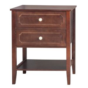 2 Drawer Wood Nightstand End Side Table for Bedroom & Living Room - Product Image 2