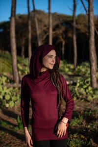 Top con capucha de manga larga para mujer, estilo bohemio ligero, perfecto para usar en capas y para festivales - Product Image 4