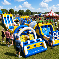 Parcours d'obstacles gonflable commercial, aire de jeux extérieure personnalisée, parc de divertissement de qualité commerciale, PVC de qualité supérieure, taille géante, capacité de 150 personnes pour les événements