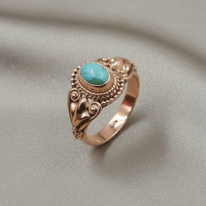 Natural Arizona Turquoise 925 Sterling Silver Handmade <b>Boho</b> Vintage Tribal Oval <b>Ring</b> Statement Jewelry Christmas gift for women - Product Image 2