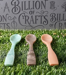 Ensemble de cuillères à sel en résine de qualité supérieure, 3 poignées décoratives, cuillères à épices en époxy faites à la main, lavables au lave-vaisselle, qualité export - Product Image 1