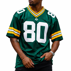 Nouveau maillot de football américain personnalisé en gros, polyester de haute qualité, style rétro streetwear, vêtements de sport pour hommes et femmes - Product Image 1