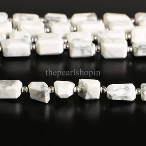 Cuentas facetadas de howlita natural, cuentas de howlita blancas de 7x9-8x11 mm, cuentas sueltas de howlita para la fabricación de joyas - Product Image 5