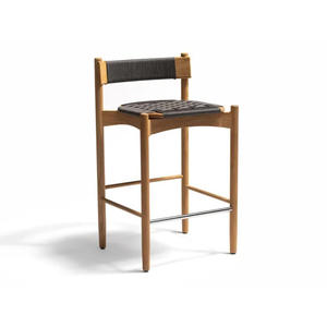 Taburete de Bar Moderno de Madera de Teca, Diseño Ecológico y Duradero, Directo de Fábrica, para Proyectos de Hoteles y Restaurantes - Product Image 1