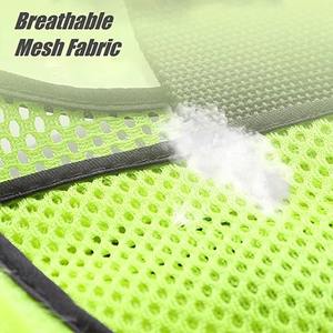 Gilet de sécurité réfléchissant réglable haute visibilité orange fluo avec porte-badge transparent et passants pour radio - Product Image 3