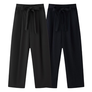 Women's 100% Cotton Wide Leg Pants High Waist Zipper Fly Loose Fit Full Length Solid Color Casual Summer Breathable Quick Dry - Product Image 6