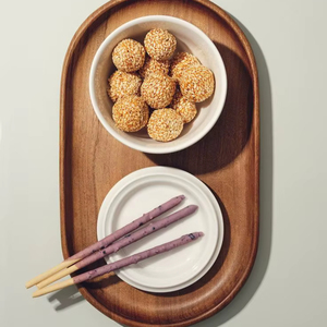 Oval Shape Acacia Wood Serving Tray Decorative Wooden Platter for Coffee Tea Fruit Food <b>Dessert</b>-Dishes & Plates - Product Image 1