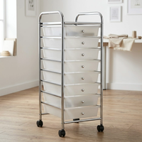Muebles de almacenamiento para el hogar MIT DIY, cajón de almacenamiento de plástico de 8 niveles, oficina, hogar, sala de estar, cromado, moderno, ahorro de espacio