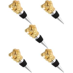 Tapón de vino de piedra pulida, tapón de vino de cristal blanco, tapón de vino de ágata con baño de oro, tapón de vino de metal, sello de goma - Product Image 1