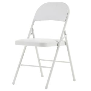 Eleganti Sedie Pieghevoli in Ferro e PVC Bianche, Set da 4 Pezzi, per Sala da Pranzo, Ospedale o Fiere ed Eventi, Codice 33292149 - Product Image 4