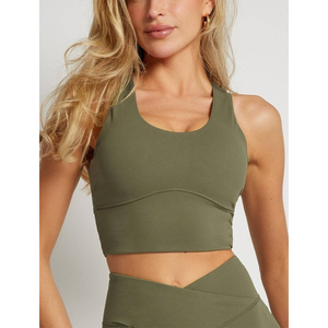 Ensemble de yoga deux pièces pour femme, personnalisé, uni, séchage rapide, respirant, soutien-gorge de sport en spandex, short de fitness, entraînement, gym, haute qualité - Product Image 2