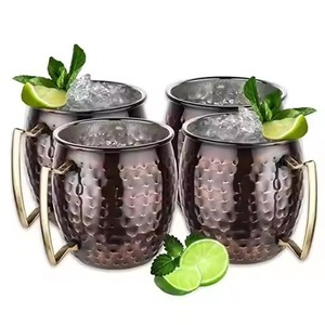 Tazas de cobre de lujo de gran venta para uso doméstico y hotelero, taza de cobre puro con asa de latón - Product Image 2