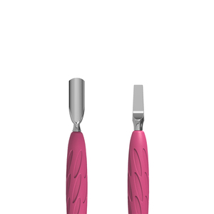 Pousse-cuticules Staleks UNIQ-10 TYPE 5 (lame ronde étroite et droite) avec manche en silicone, pour manucure et usage en salon de beauté - Product Image 2