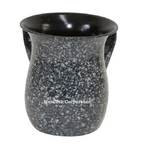 Taza de Netilat Yadayim de Lujo con Esmalte Craquelado, Duradera, con Doble Asa, para Lavado Judío, Regalo Moderno de Judaica para el Ritual de Shabbat Antes de la Comida - Product Image 3