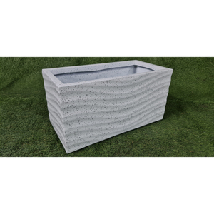 <b>Rectangular</b> Classic wave Design Handcrafted Hand Carved FRP Planter <b>Pot</b> Lightweight Unbreakable Floor Outdoor/Indoor Use - Product Image 4