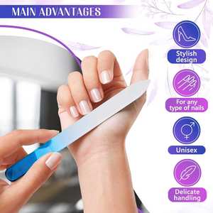 Mini Lima de Uñas Ligera de Acero Inoxidable de Doble Cara con Patrón Recto para un Afeitado Preciso de las Uñas y Cuidado Diario - Product Image 3