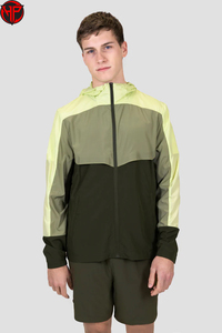 Men Color Block <b>Tracksuit</b> Set Lightweight Windproof Jogging Jacket and Shorts Set Custom Logo Sportswear Suit - Product Image 3