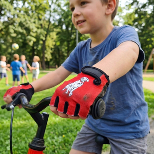 Gants de cyclisme demi-doigts d'été respirants en polyuréthane avec imprimé Dalmatien et coussinets antidérapants - Product Image 4