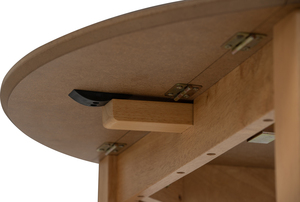 Contemporary Extendable <b>Solid</b> <b>Wood</b> <b>Dining</b> <b>Table</b> Space Saving Folding Modern <b>Round</b> <b>Dining</b> Set for Small Home 4 Seating Capacity - Product Image 5