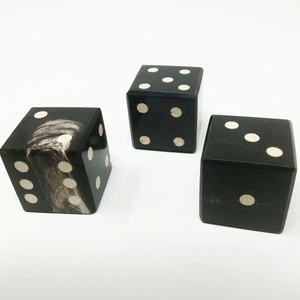 Dados de cuerno de alta calidad, únicos y de gran venta, dados de juego negros premium, accesorio de juego de estilo vintage - Product Image 6