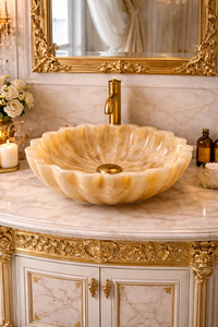 Lavabo de Ónix de Lujo, Lavabo de Baño de Piedra Natural, Lavabo de Ónix Hecho a Mano, Lavabo de Diseño para Baño, Lavabo de Piedra de Lujo - Product Image 2