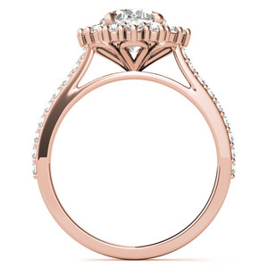 Anillo de compromiso con halo de diamantes cultivados en laboratorio, certificados por IGI, de 9k/14k/18k, con diamante ovalado cultivado en laboratorio, para uso de la novia en la boda. - Product Image 2