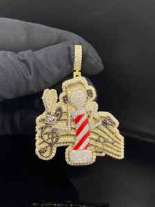 The Ice Legacy Christian Premium Urban Frost Diamond Ice Jewel Crown Pendant Rhodium Plated Hip Hop Style Unisex - Product Image 4