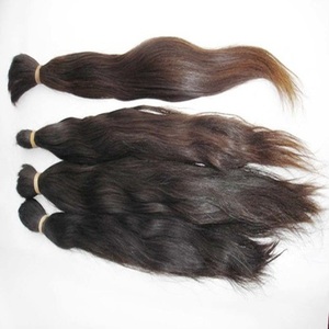 ผมแท้จากอินเดีย ยี่ห้อ UNPROCESSED SINGLE DONOR HAIR ชนิด Remy Hair บริสุทธิ์จากวัด น้ำหนัก 100 กรัม แบบเย็บสองชั้นด้วยเครื่องจักร - Product Image 1