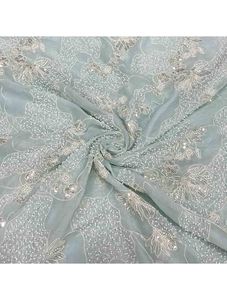 Proveedor Mayorista de Tela de Seda Bordada con Cuentas, Fabricante de Tela de Seda con Trabajo de Bordado en India, Tela de Seda Bordada con Cuentas - Product Image 1