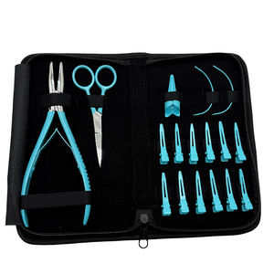 Kit d'outils professionnels durables et réutilisables en acier inoxydable pour extensions de cheveux, ensemble d'installation Micro Link, pinces, aiguilles, fil pour cheveux - Product Image 1
