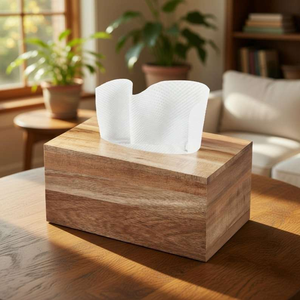 Tissue <b>Box</b> Cover <b>Pine</b> Wood Tissue <b>Box</b> Cover Square Decorative Tissue <b>Box</b> Holder by Perfect Enterprises - Product Image 5