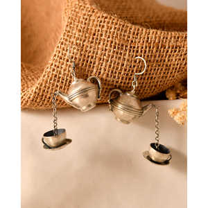 Pendientes de Plata Matka Colgantes de Moda de Meera Jaipur India - Product Image 2