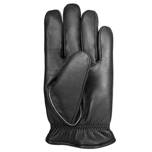 Gants de travail d'hiver en cuir de chèvre, longs, en cuir véritable pour hommes, avec doublure intérieure en polaire, gants de conduite d'hiver, gants tendance - Product Image 2