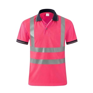 Vêtements de sécurité réfléchissants de haute qualité pour l'extérieur, tissu polyester haute visibilité, certifié CE, polo de travail, construction, sécurité routière - Product Image 1