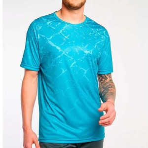 T-shirt de sport décontracté pour homme, séchage rapide, coupe ajustée, respirant, polyester et élasthanne, manches courtes, pour la gym, ARGENT - Product Image 2