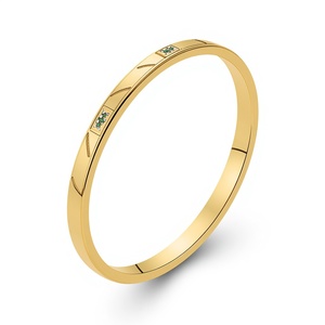 Modern Minimal 10K <b>Solid</b> <b>Gold</b> Open <b>Bangle</b> Bracelet with Emerald and White Gem Accents Fine Jewelry for Women - Product Image 6