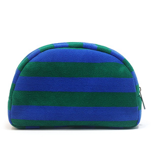 Custom Striped Canvas <b>Makeup</b> Bag Zipper Cosmetic Pouch Portable Travel Toiletry Organizer Soft Beauty <b>Storage</b> Case - Product Image 2