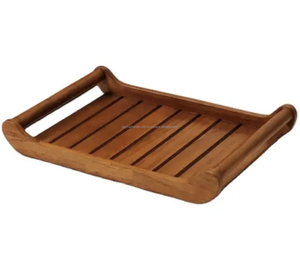 Plateau de service rectangulaire en bois sur mesure avec poignées Fabricant indien Exportateur Prix bas - Product Image 4