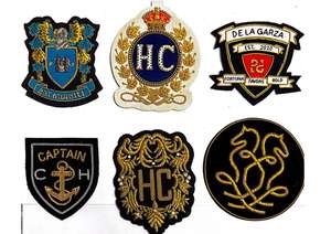 Parche de bordado a mano personalizado con hilo de oro para uniforme, blazer o decoración de prendas - Product Image 3