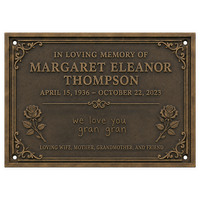 Plaque commémorative personnalisée en bronze antique, fabriquée à la main, rectangulaire, en laiton, pour cimetière et tombes