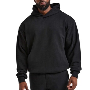 Sudadera con capucha unisex extragrande, holgada, de corte cropped, con hombros caídos, de tejido grueso y alto gramaje, estilo boxy, lisa, tipo jersey. - Product Image 1
