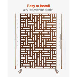 36 \ "W X 72 \" H schermo esterno in acciaio per la Privacy Freestanding 3-pannello decorativo giardino recinzione per balcone Patio interno divisorio - Product Image 5