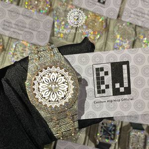 Charm_Jewells Luxury Women's <b>Diamond</b> Encrusted Stainless Steel Analog Quartz <b>Watch</b> Round Case 40mm Folding Clasp - Product Image 5
