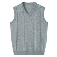 Pull en tricot 100 % acrylique respirant, léger, sans manches, très vendu, pull pour homme, confortable, pull en tricot.